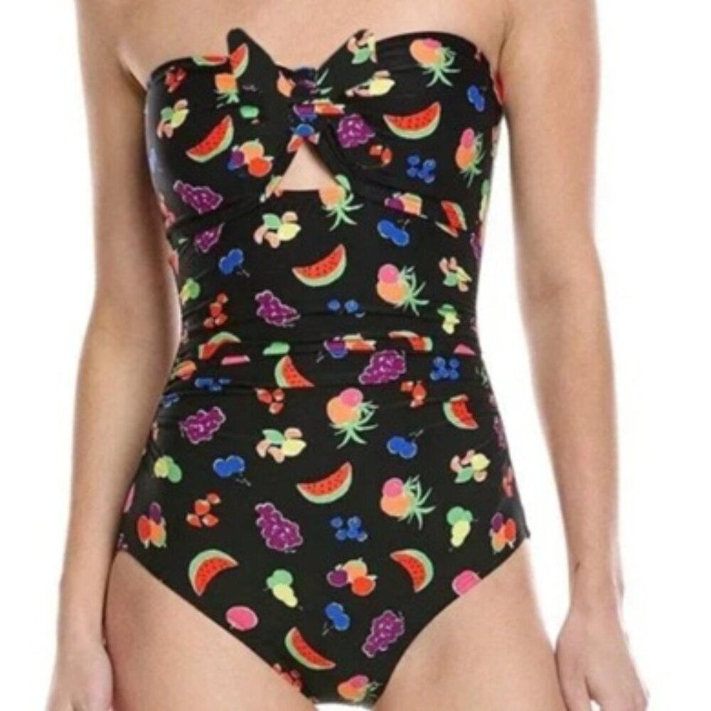 NWT Kate Spade Women's Cut Out Front Knot Bandeau One Piece Swimsuit Small
